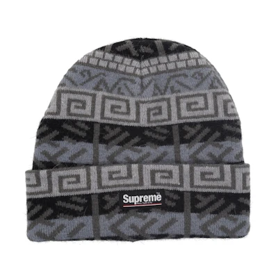 Supreme Brushed Pattern Beanie Black
