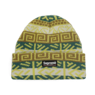 Supreme Brushed Pattern Beanie Green