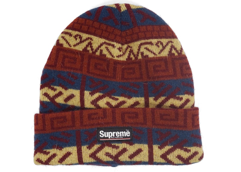 Supreme Brushed Pattern Beanie Navy