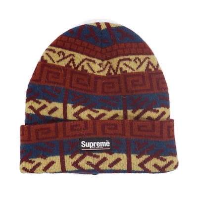 Supreme Brushed Pattern Beanie Navy