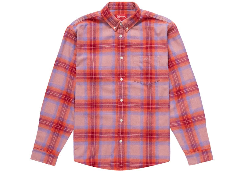Supreme Brushed Plaid Flannel Shirt 'Pink'