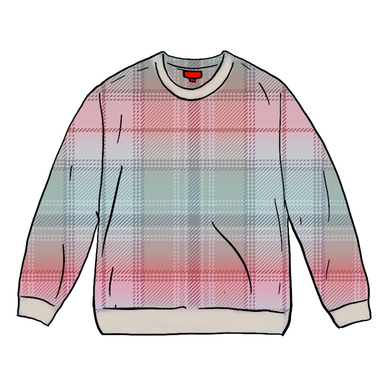 Buy Supreme Suéter Blanco de Cuadros Cepillados