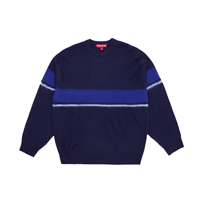 Supreme Brushed Stripe Sweater Navy