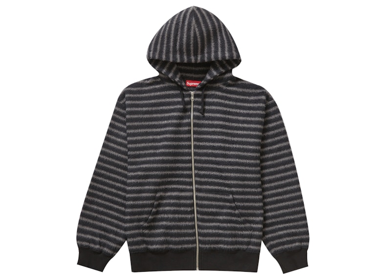 Supreme Brushed Zip Up Hooded Sweatshirt Black