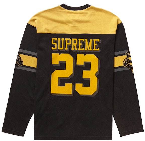 supreme-bumblebee-l-s-football-top-black