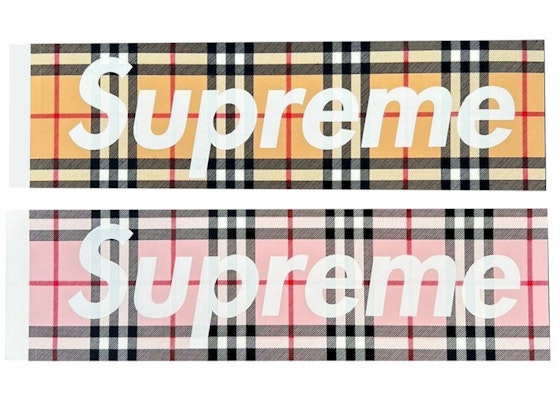 Supreme Burberry Stiker Set Logo Kotak Buy Supreme Burberry Stiker Set Logo Kotak
