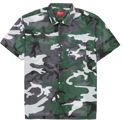 Supreme Camo Mesh S/S Shirt Green Buy Supreme Camo Mesh S/S Shirt Green