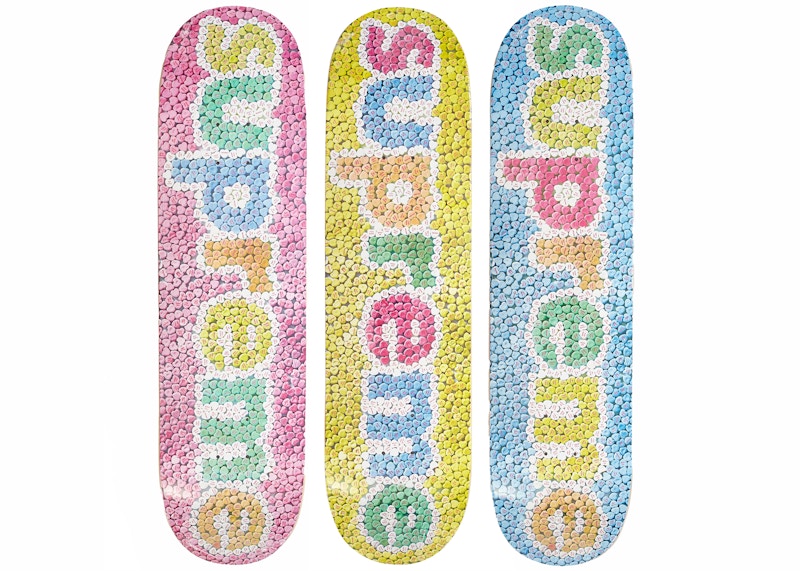 Supreme Candy Hearts Skateboard Deck Set Multicolor