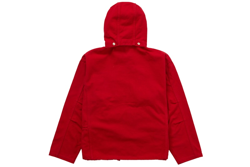 Lookbook Jaket Klip Kanvas Supreme Merah