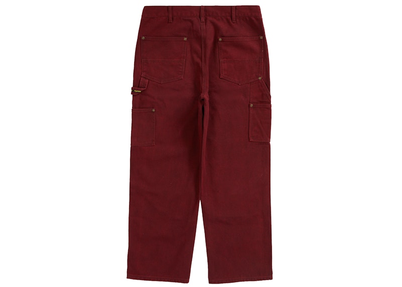 Order Supreme 红色帆布双膝画家裤