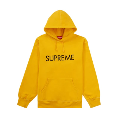Supreme Capital Hooded Sweatshirt Bright Gold