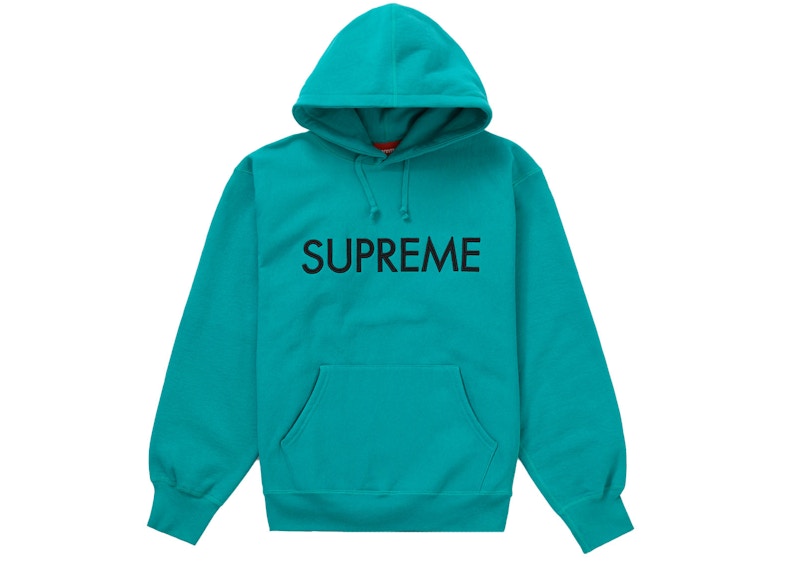 Supreme Capital Hooded Sweatshirt Dark Aqua