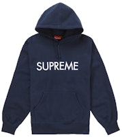 Supreme Capital Hooded Sweatshirt Navy