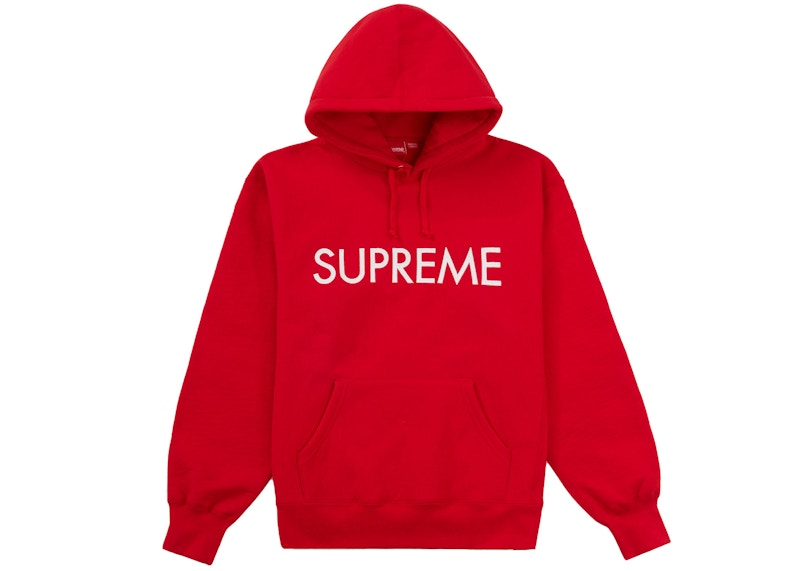 Supreme Capital Hooded Sweatshirt Red