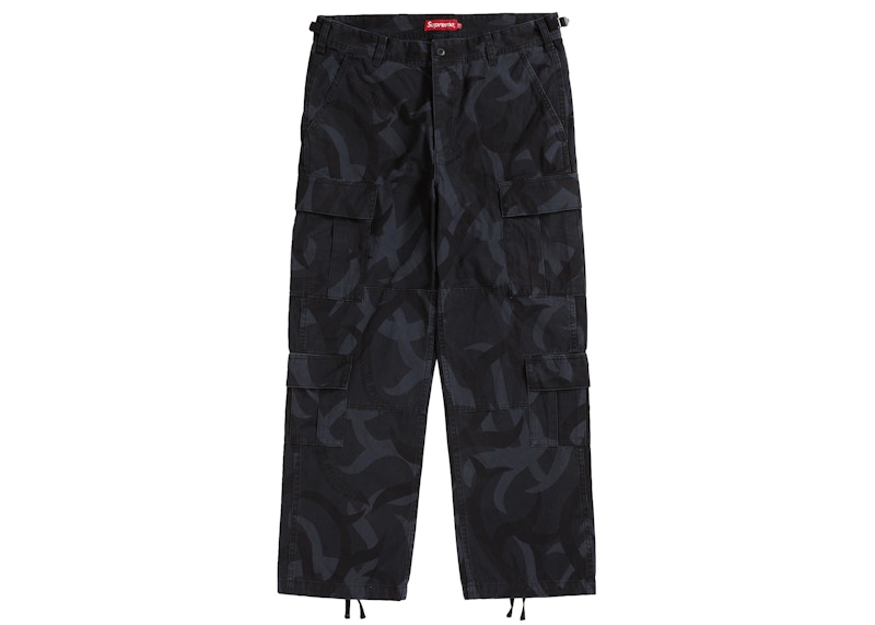 Buy Supreme Seluar Kargo Hitam Tribal Camo