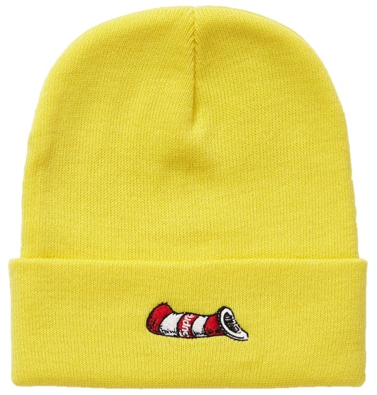supreme-cat-in-the-hat-beanie-bright-yellow