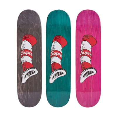 Supreme Cat in the Hat Skateboard Deck Black/Green/Pink Set
