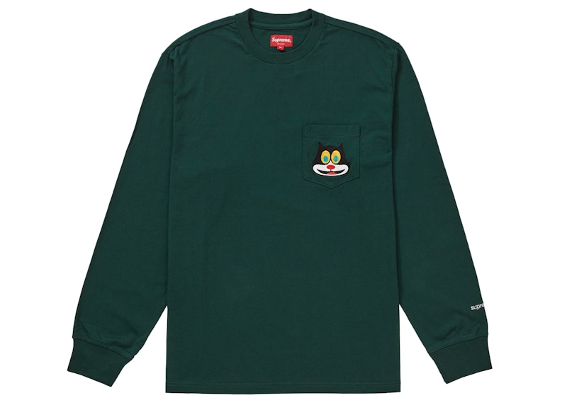 Supreme Cat L/S Pocket Tee Dark Green