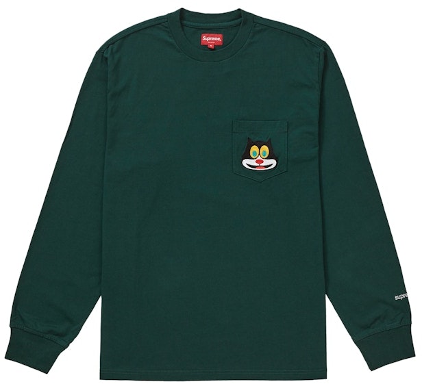 supreme-cat-l-s-pocket-tee-dark-green