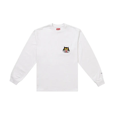 Supreme Cat L/S Pocket Tee White