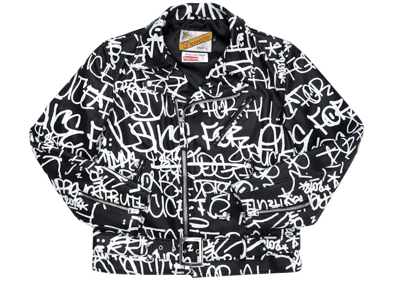 Buy Jaket Kulit Supreme CDG Comme des Garcons SHOTT Painted Perfecto Hitam