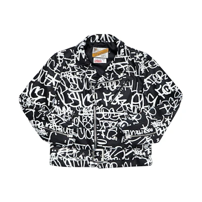 Supreme CDG Comme des Garcons SHIRT Schott Painted Perfecto Leather Jacket Black