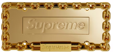 Supreme Chain License Plate Frame Gold Supreme Chain License Plate Frame Gold