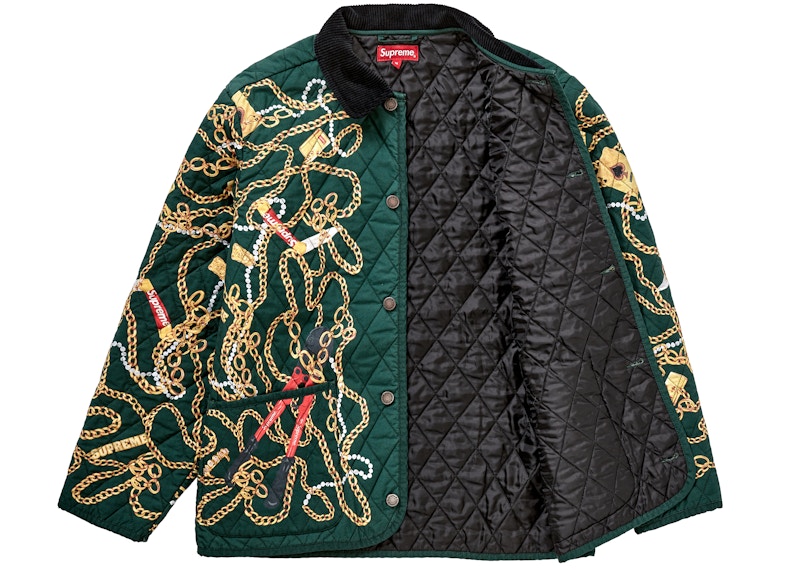 Order シュプリーム キルトチェーンJK ダークグリーン
