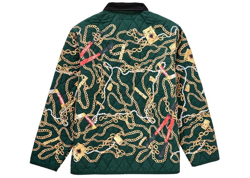 Lookbook シュプリーム キルトチェーンJK ダークグリーン
