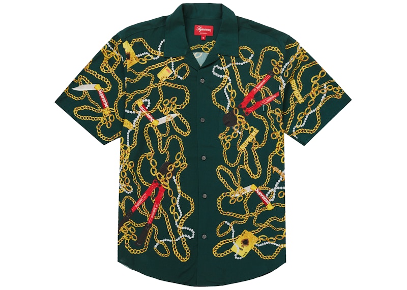 Supreme Chains Rayon S/S Shirt Dark Green