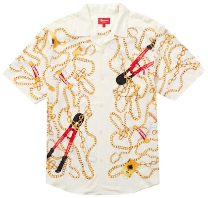 Supreme 链条图案短袖人造丝衬衫 白色 Buy Supreme 链条图案短袖人造丝衬衫 白色