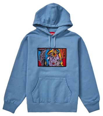 Supreme Sudadera con Capucha Chainstitch Azul Polvoriento Buy Supreme Sudadera con Capucha Chainstitch Azul Polvoriento