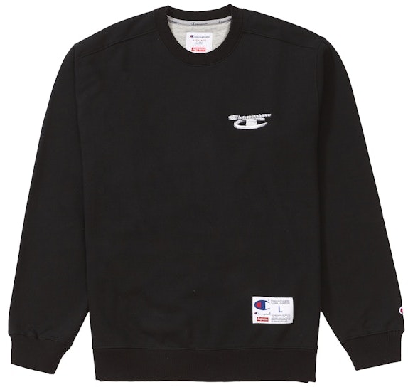 supreme-champion-3-d-metallic-crewneck-black