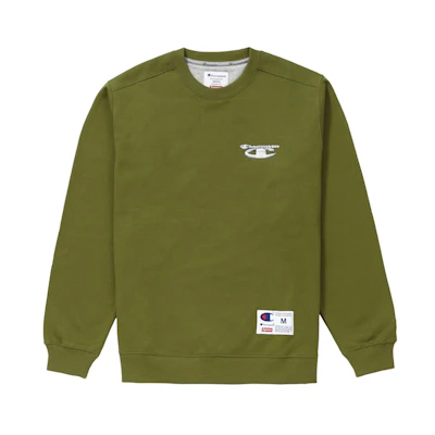 Supreme Champion 3D Metallic Crewneck Olive