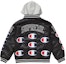 Order Supreme Champion Hooded Satin Varsity Jacket Black