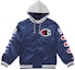 Buy 至尊冠军海军蓝带帽缎面棒球夹克