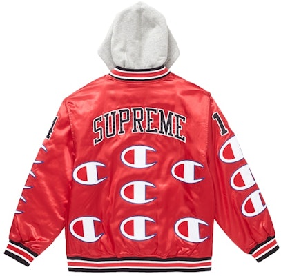 紅色 Supreme Champion 帽T絨緞棒球外套 Order 紅色 Supreme Champion 帽T絨緞棒球外套