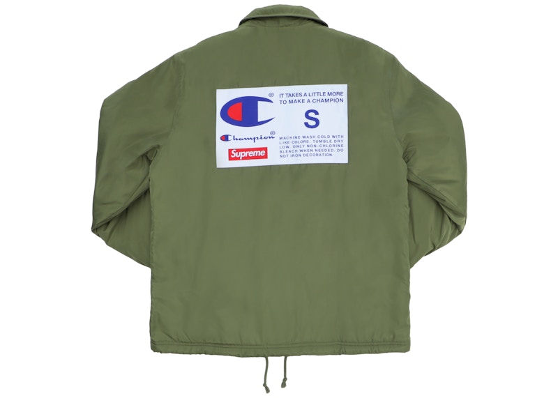 Supreme Champion Label Coaches Jacket Olive 圖 2