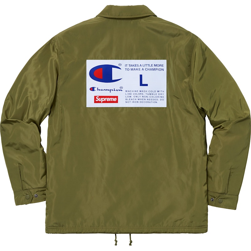 Supreme Champion Label Coaches Jacket Olive 圖 3