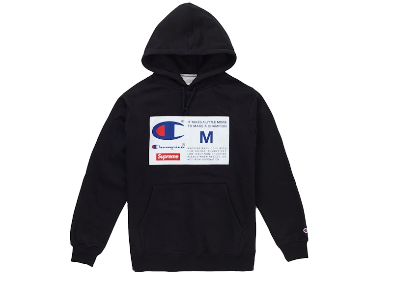 Buy Sweatshirt Berhoodie Hitam Supreme Champion Label