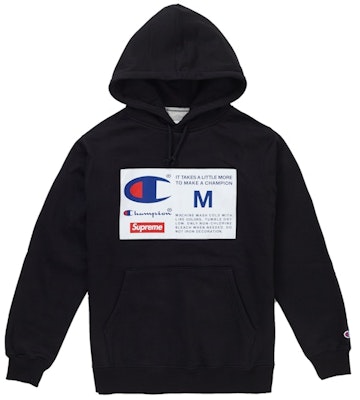 Sweatshirt Berhoodie Hitam Supreme Champion Label Buy Sweatshirt Berhoodie Hitam Supreme Champion Label