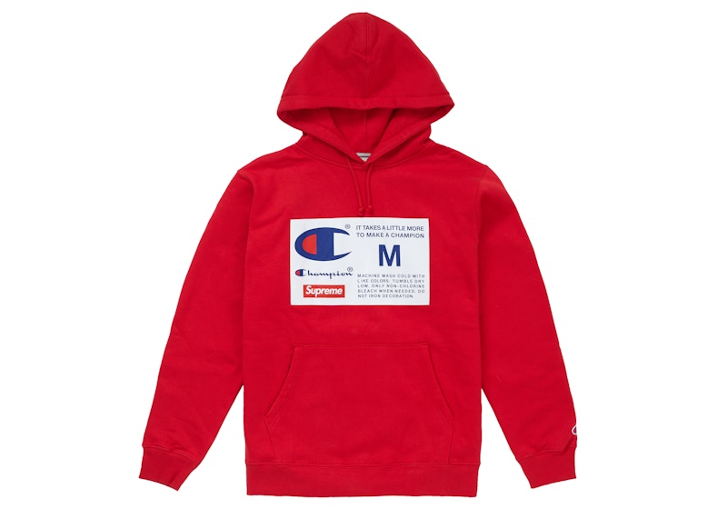 Buy Supreme Champion Label Hoodie Merah