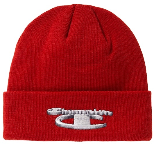 supreme-champion-metallic-beanie-brick-red