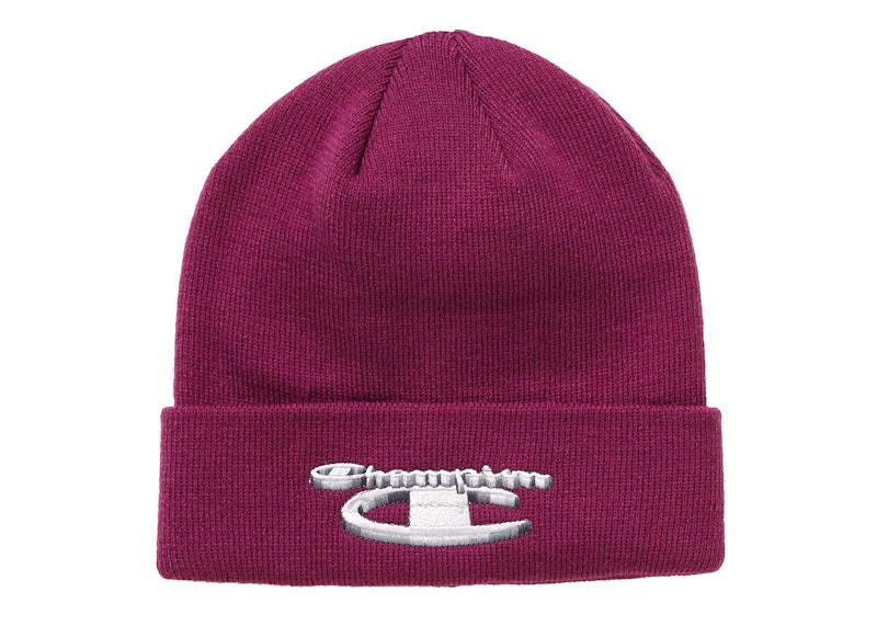 Buy Beanie Ungu Terang Logam Supreme x Champion