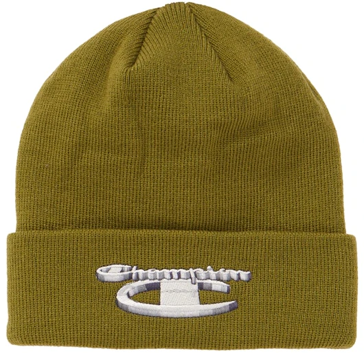 supreme-champion-metallic-beanie-olive