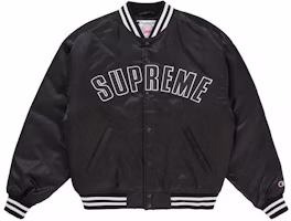 Supreme Champion Satin Varsity Jacket Black Supreme Champion Satin Varsity Jacket Black