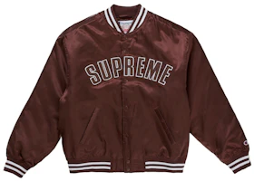 Supreme Champion Satin Varsity Jacket Brown Supreme Champion Satin Varsity Jacket Brown