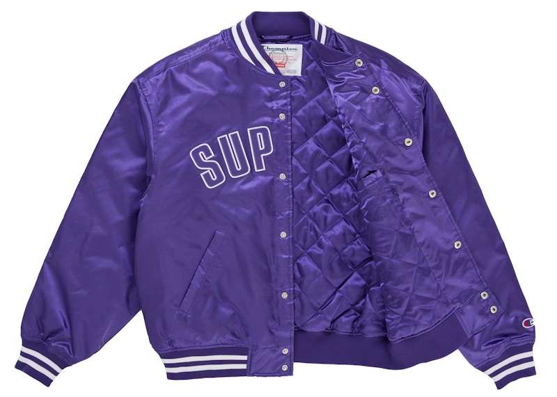 Order Supreme Champion Satin Varsity Jacket Purple