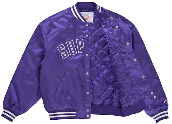 Supreme Champion Satin Varsity Jacket Purple Order Supreme Champion Satin Varsity Jacket Purple