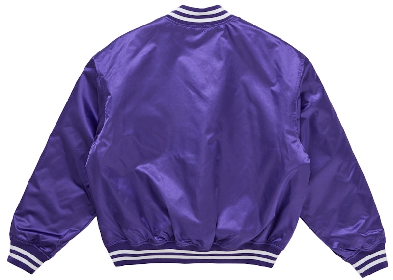 Lookbook Supreme Champion Satin Varsity Jacket Purple